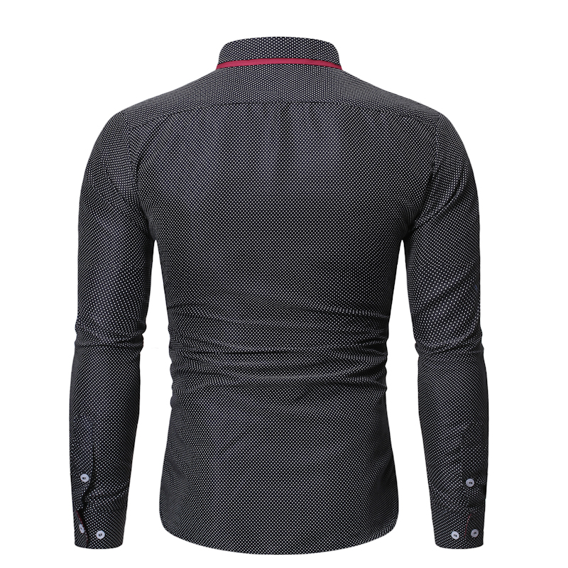 2021 High quality Men Fashion Casual Long Sleeved Printed Shirts Slim Fit Male Social Business Shirt Men Clothing