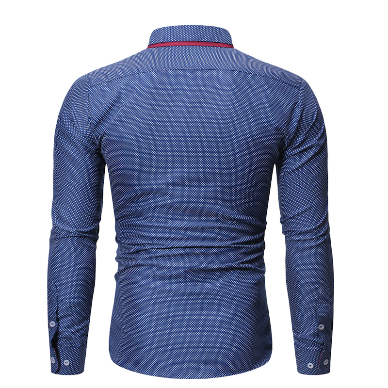 2021 High quality Men Fashion Casual Long Sleeved Printed Shirts Slim Fit Male Social Business Shirt Men Clothing