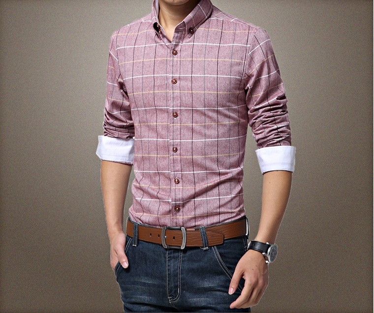 2021 High quality Plaid Shirts Men Spring Long Sleeve Masculina Casual Shirt Slim Fit Men Dress Shirt Hombre Plus Size