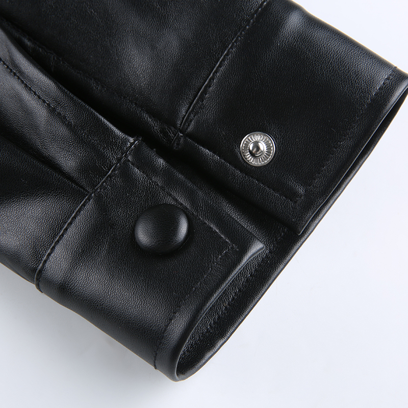 2021 High quality Streetwear Cropped PU Leather Jackets Buttons Pockets Basic Autumn Jacket Women Coat Outwear Punk