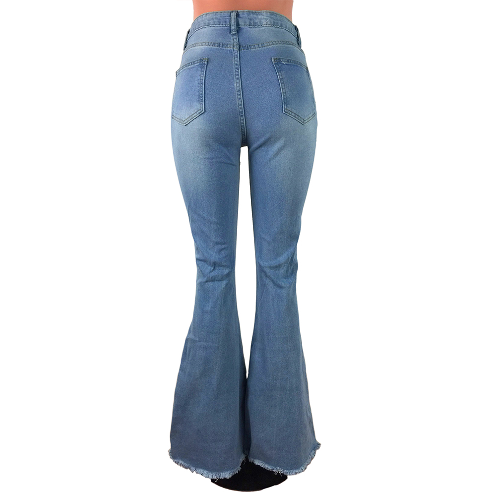 2021 High quality Spring Autumn New High Waist Flare Jeans Blue Female Trousers For Women Sexy Wide Leg Denim Pants