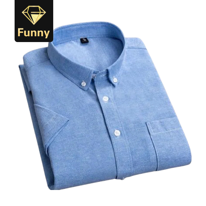 2021 High quality Men Fabric Shirts Turn Down Collar Front Button Short Sleeve Summer Shirts