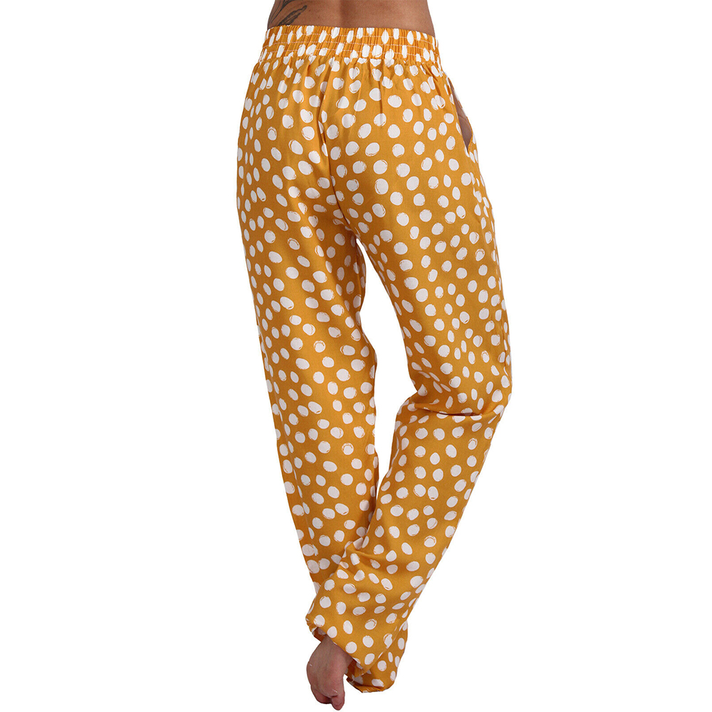 2021 High quality Drawstring Women Trousers Long Pants Polka Dot Printed Ladies Legging Wide Leg Loose Female Trousers