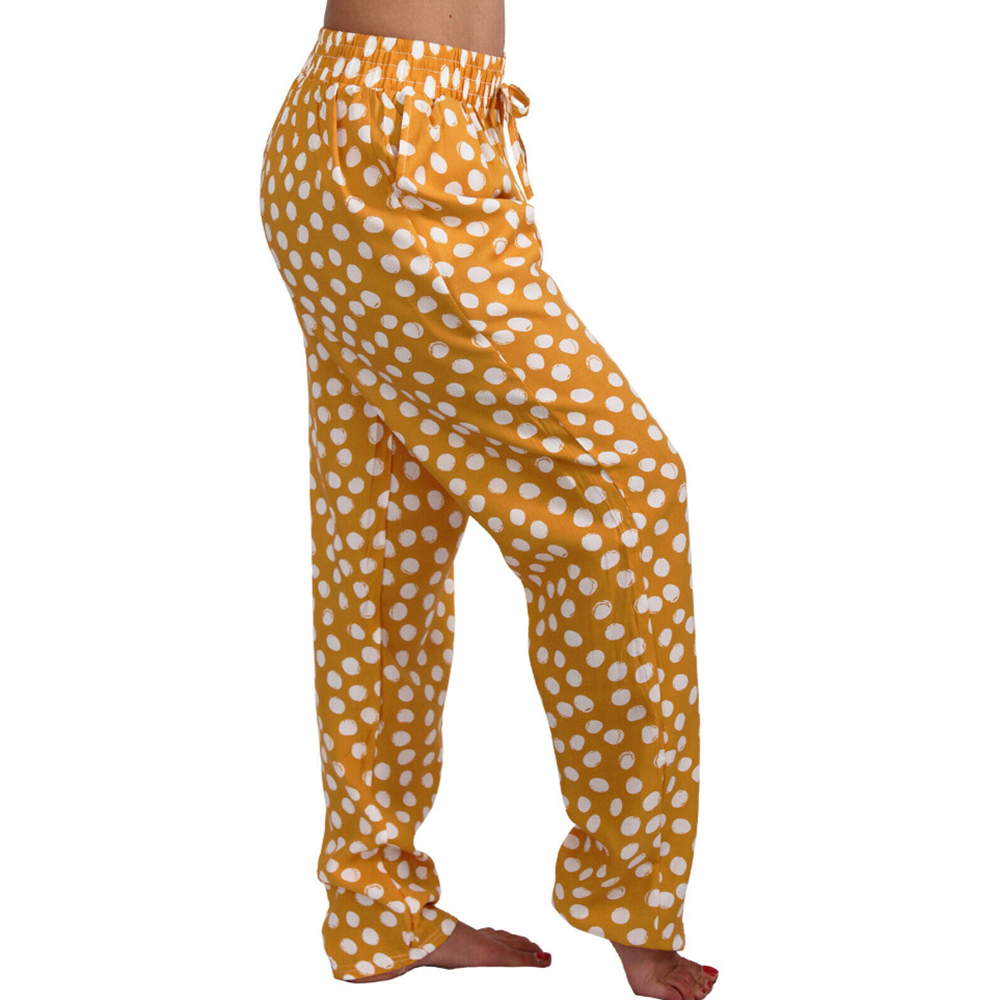 2021 High quality Drawstring Women Trousers Long Pants Polka Dot Printed Ladies Legging Wide Leg Loose Female Trousers