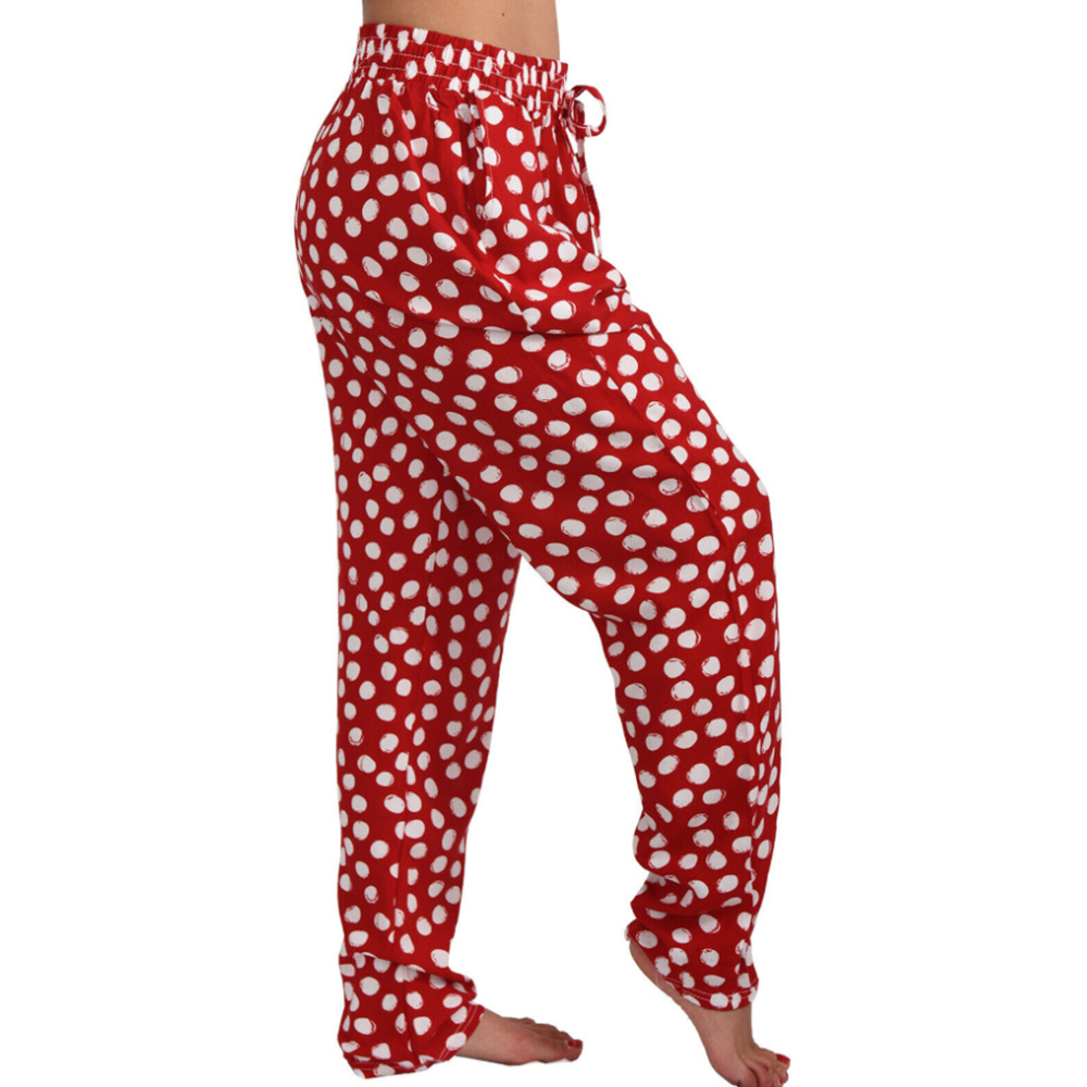2021 High quality Drawstring Women Trousers Long Pants Polka Dot Printed Ladies Legging Wide Leg Loose Female Trousers