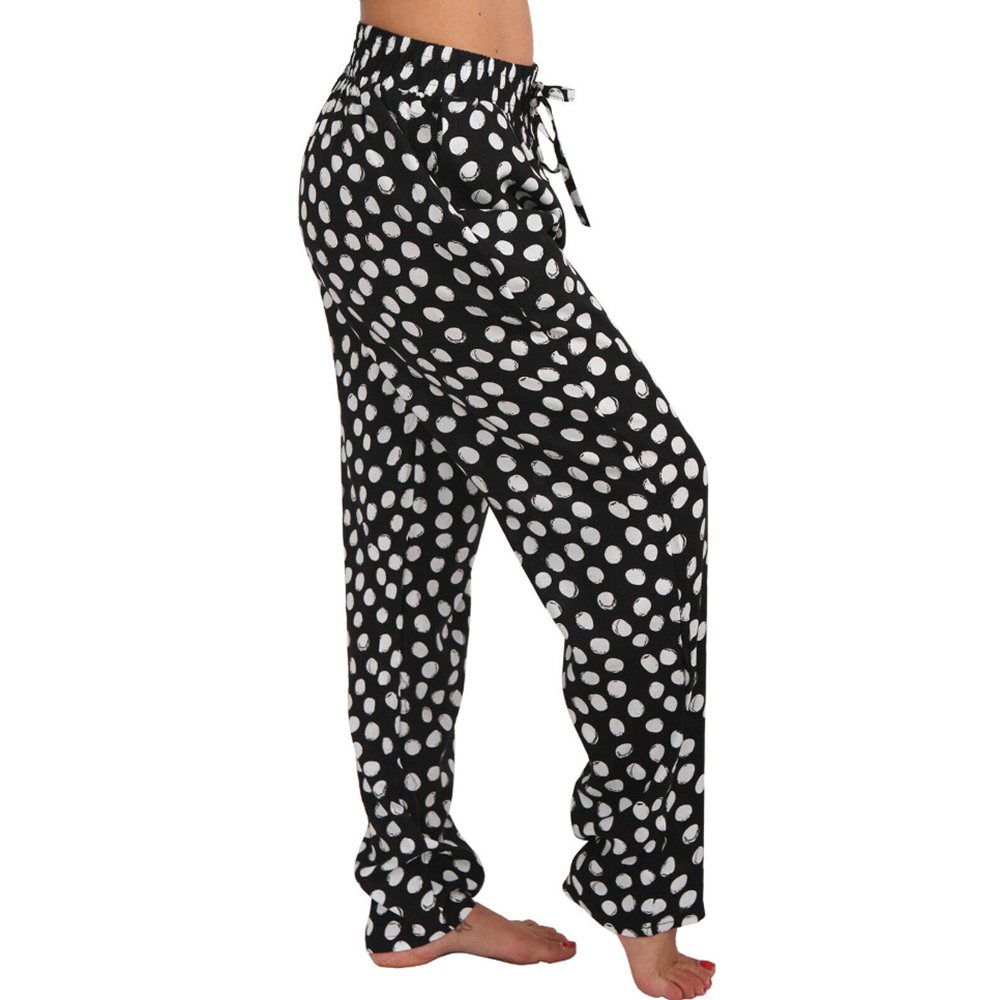 2021 High quality Drawstring Women Trousers Long Pants Polka Dot Printed Ladies Legging Wide Leg Loose Female Trousers