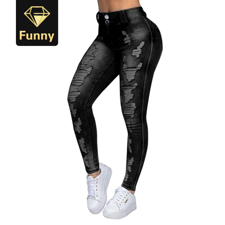 2021 High quality High Waist Push Up Denim Jeans Women Trousers Slim Fit Jeans Ladies Ripped Elastic Skinny Jeans Sexy