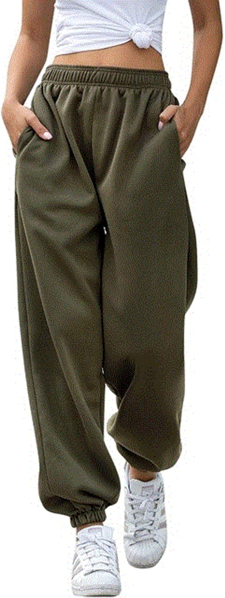 2021 High quality New Summer Women Loose Harem Pants Solid Cargo Casual High Waist Sweatpants Baggy Long Trousers
