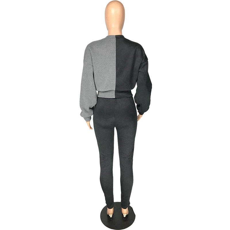 2021 High quality 2 pcs Women Sport Casual Outfit Fall Clothes for Women Sweatshirt Crop Top Sweatpants Suits