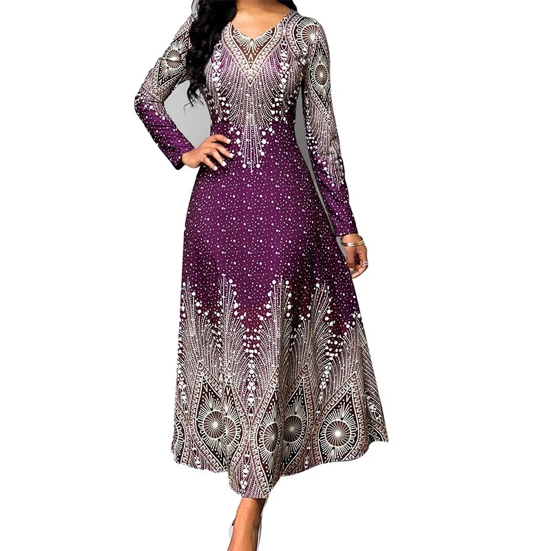 2021 High quality Plus Size African Long Maxi Dresses Women African Clothes Africa Dress Print Ladies Clothing Dress