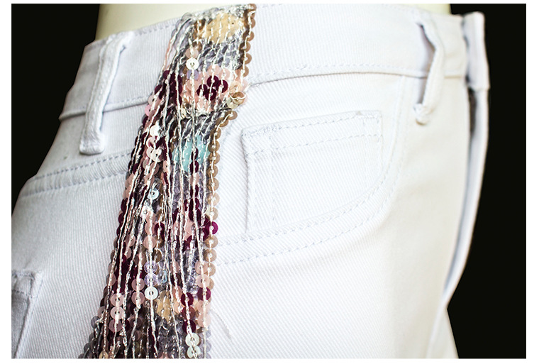 2021 High quality Jeans Streetwear Women High Waist Skinny Jeans Woman Tassel Spring Summer Pencil Pants Trousers