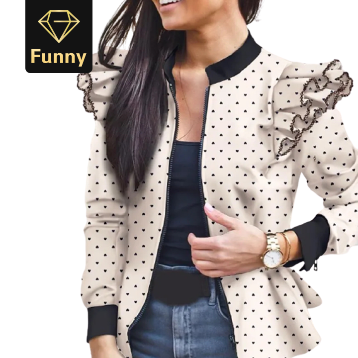 2021 High quality Autumn Women Fashion Camouflage Ruffles Coat Jacket Long Sleeve Stand Collar Short Coat Female