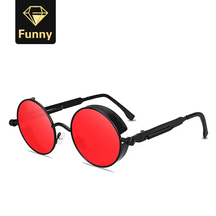 2021 High quality Classic Gothic Steampunk Sunglasses Sun Glasses Men Women Round Glasses