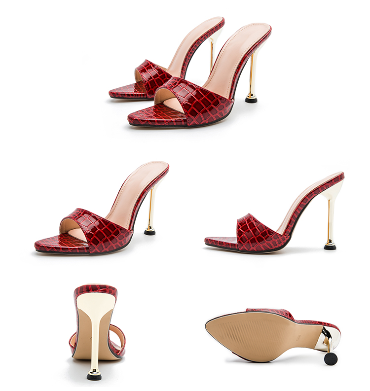 2021 High quality Women slippers Snake Strappy high heels Slippers Sandals flops Party shoes Woman