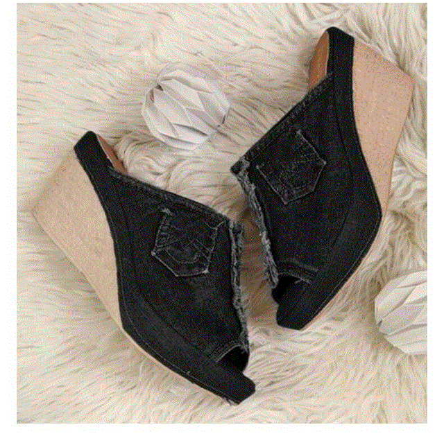 2021 High quality New Women's Sandals Women Summer Fashion Fish Mouth Sandals Thick Bottom Slippers Wedges Shoes