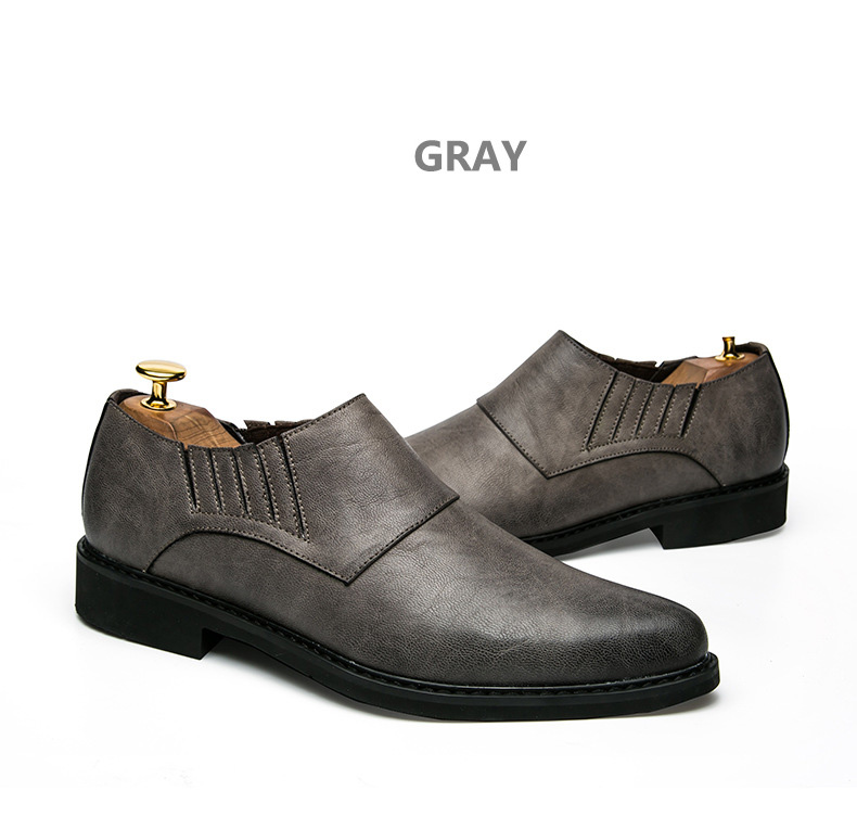 2021 High quality Men PU Leather Shoes Fashion Loafers Comfortable Pointed Toe Business Shoes Men Formal Shoes