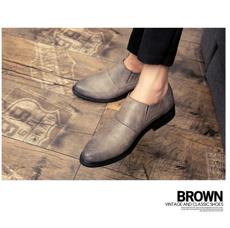 2021 High quality Men PU Leather Shoes Fashion Loafers Comfortable Pointed Toe Business Shoes Men Formal Shoes