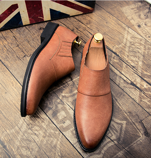 2021 High quality Men PU Leather Shoes Fashion Loafers Comfortable Pointed Toe Business Shoes Men Formal Shoes