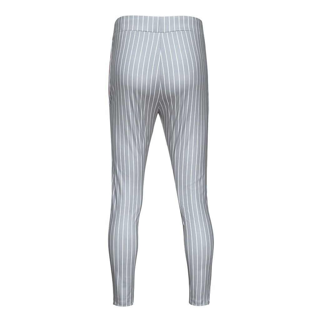 2021 High quality men's trousers Joggers Striped Patchwork Casual Drawstring Sweatpants Trouser Long male pants