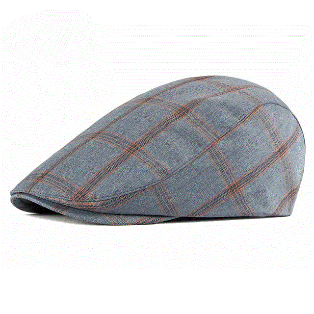 2021 High quality Vintage Summer Beret Hat Men Cotton Visor Cap Women Casual Cap Thin Duckbill Hat Plaid Men's Berets