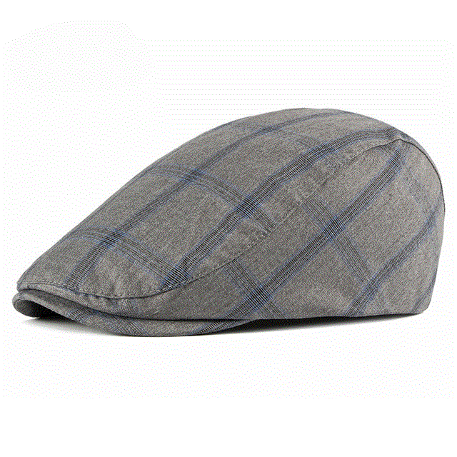 2021 High quality Vintage Summer Beret Hat Men Cotton Visor Cap Women Casual Cap Thin Duckbill Hat Plaid Men's Berets