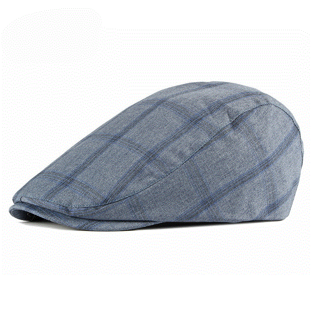 2021 High quality Vintage Summer Beret Hat Men Cotton Visor Cap Women Casual Cap Thin Duckbill Hat Plaid Men's Berets