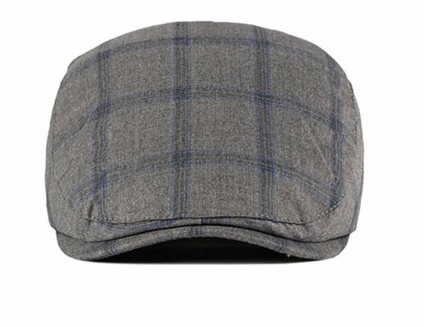 2021 High quality Vintage Summer Beret Hat Men Cotton Visor Cap Women Casual Cap Thin Duckbill Hat Plaid Men's Berets