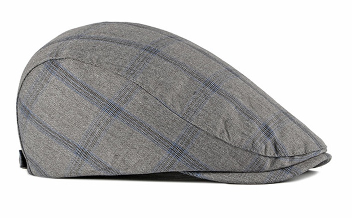 2021 High quality Vintage Summer Beret Hat Men Cotton Visor Cap Women Casual Cap Thin Duckbill Hat Plaid Men's Berets
