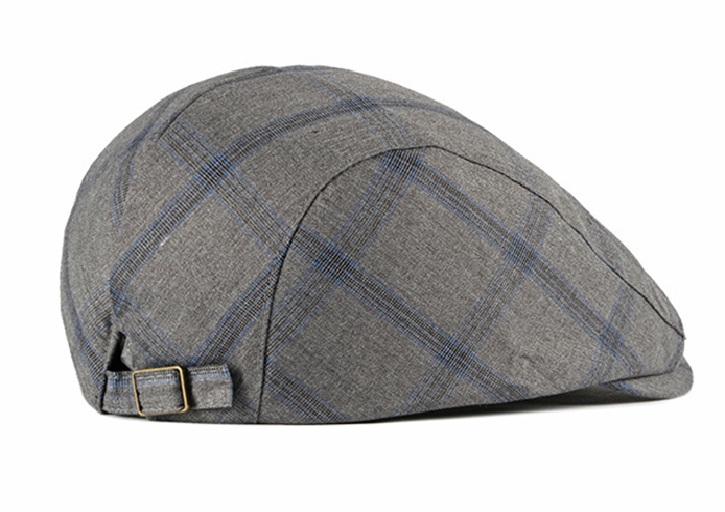 2021 High quality Vintage Summer Beret Hat Men Cotton Visor Cap Women Casual Cap Thin Duckbill Hat Plaid Men's Berets