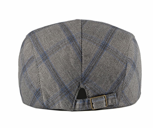 2021 High quality Vintage Summer Beret Hat Men Cotton Visor Cap Women Casual Cap Thin Duckbill Hat Plaid Men's Berets
