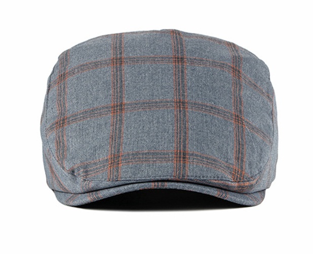 2021 High quality Vintage Summer Beret Hat Men Cotton Visor Cap Women Casual Cap Thin Duckbill Hat Plaid Men's Berets