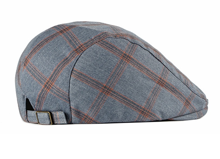 2021 High quality Vintage Summer Beret Hat Men Cotton Visor Cap Women Casual Cap Thin Duckbill Hat Plaid Men's Berets