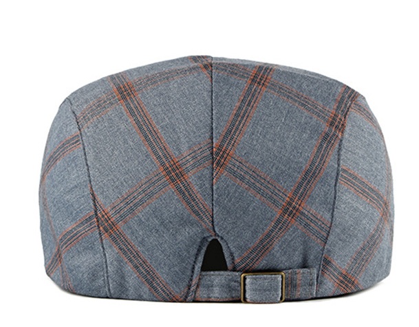 2021 High quality Vintage Summer Beret Hat Men Cotton Visor Cap Women Casual Cap Thin Duckbill Hat Plaid Men's Berets