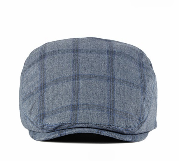 2021 High quality Vintage Summer Beret Hat Men Cotton Visor Cap Women Casual Cap Thin Duckbill Hat Plaid Men's Berets