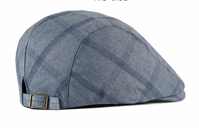 2021 High quality Vintage Summer Beret Hat Men Cotton Visor Cap Women Casual Cap Thin Duckbill Hat Plaid Men's Berets
