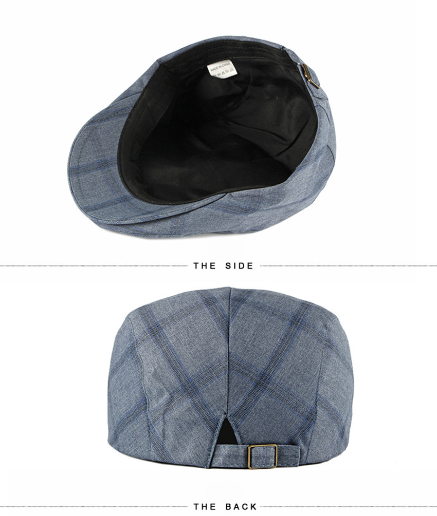 2021 High quality Vintage Summer Beret Hat Men Cotton Visor Cap Women Casual Cap Thin Duckbill Hat Plaid Men's Berets