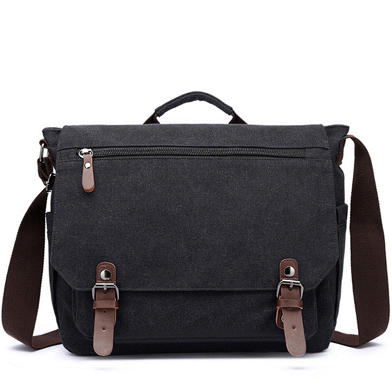2021 High quality Retro Canvas Multifunction Shoulder Bag Solid Briefcases Pocket For Men Women Outdoor Office Bag