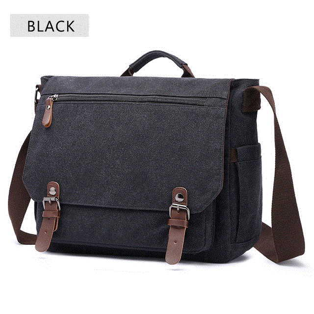 2021 High quality Retro Canvas Multifunction Shoulder Bag Solid Briefcases Pocket For Men Women Outdoor Office Bag