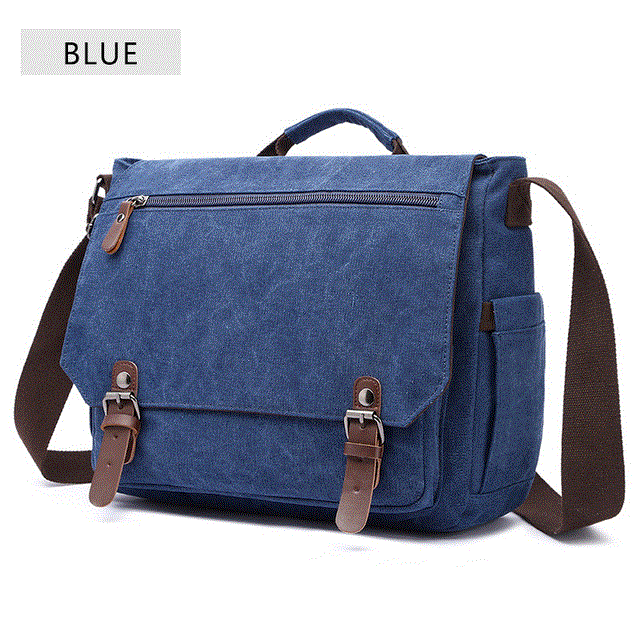 2021 High quality Retro Canvas Multifunction Shoulder Bag Solid Briefcases Pocket For Men Women Outdoor Office Bag