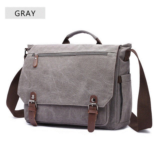 2021 High quality Retro Canvas Multifunction Shoulder Bag Solid Briefcases Pocket For Men Women Outdoor Office Bag