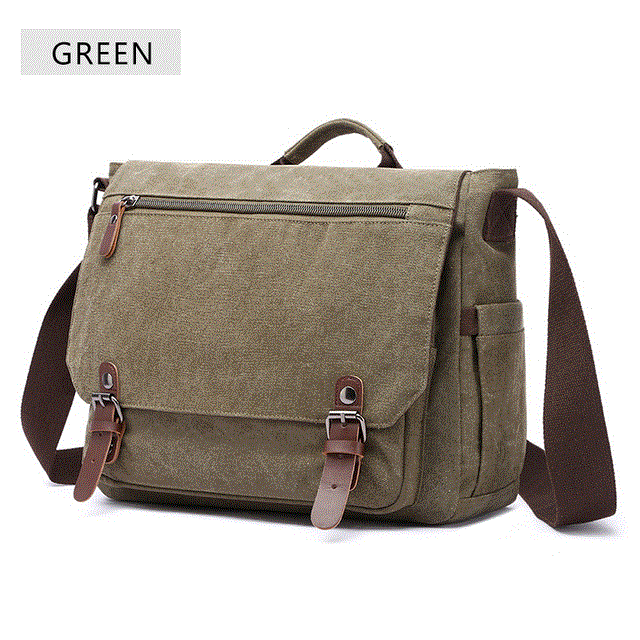 2021 High quality Retro Canvas Multifunction Shoulder Bag Solid Briefcases Pocket For Men Women Outdoor Office Bag