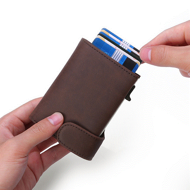 2021 High quality Men Wallets Card Holder Slim Thin Smart Magic Wallet Small Short Coin Purse Male Brown Vallet