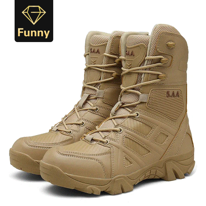 2021 High quality Men's Outdoor Climbing Boots Combat Boots Large Size Comfortable Walking Men Boots Fashion Casual