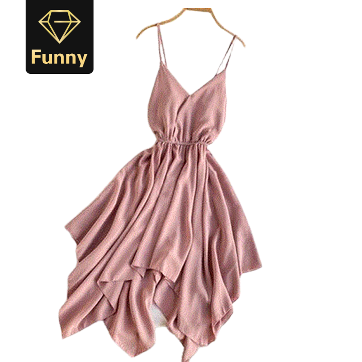 2021 High quality small sexy backless  with shoulder-straps seaside resort lace waist dress