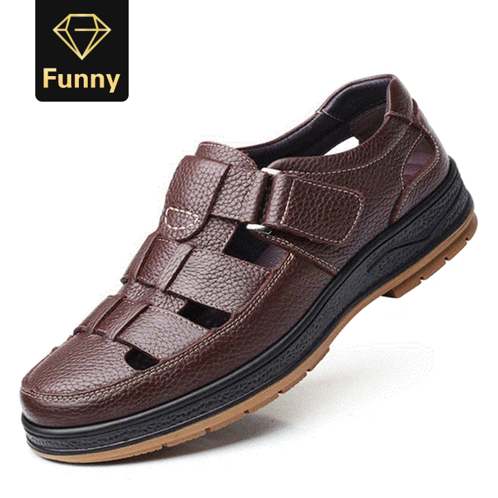 2021 High quality Classic Men Sandals Hollow Out Business Casual Shoes Comfortable Outdoor Summer Shoes For Father