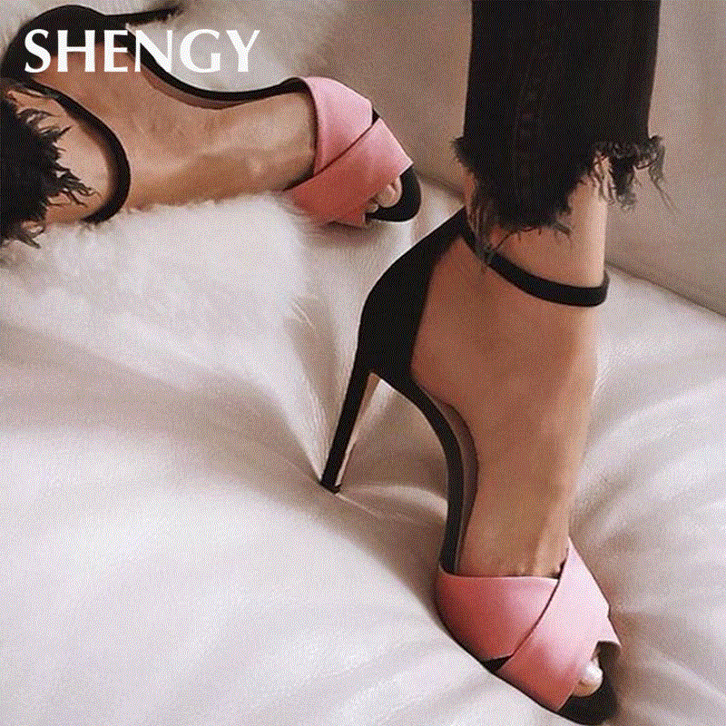 2021 High quality Women Summer High Heels Wedding Shoes Women Heels Ladies Shoes Female Fashion Open Toe Sandals