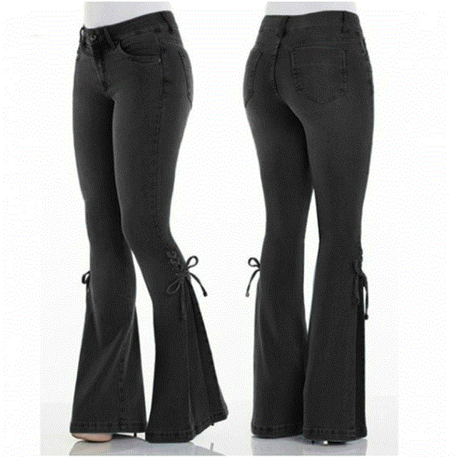 2021 High quality Women's Flare Jeans High Waist Push Up Jeans Female Wide Leg Trousers Skinny Bell Bottom Plus Size