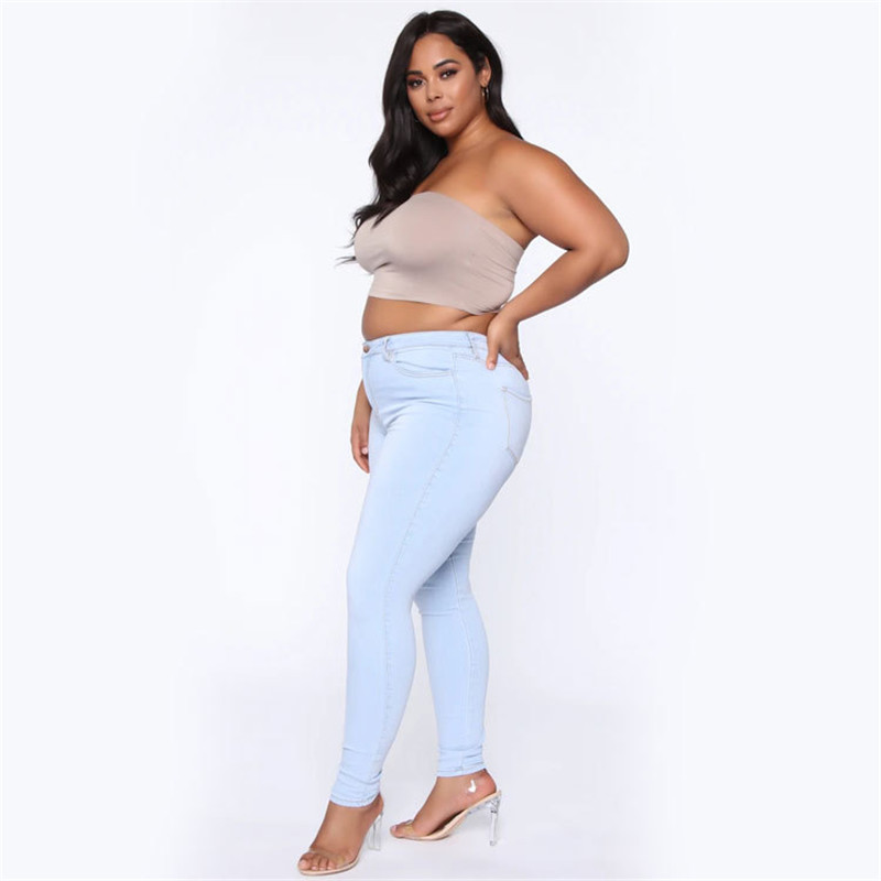 2021 High quality Hot Sale Plus size jeans women's high waist skinny denim jeans casual high stretch pencil pants drop