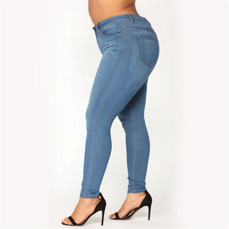 2021 High quality Hot Sale Plus size jeans women's high waist skinny denim jeans casual high stretch pencil pants drop