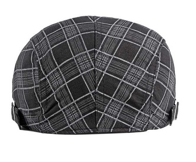 2021 High quality Men Berets Vintage Plaid Cotton Caps Casual Fashion Visor Flat Hats Summer Outdoor Beret Adjustable